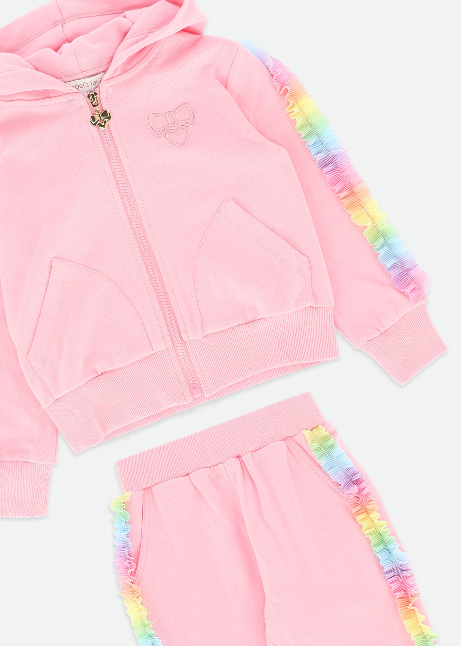 Estella Rainbow Trim Tracksuit Fairy Pink