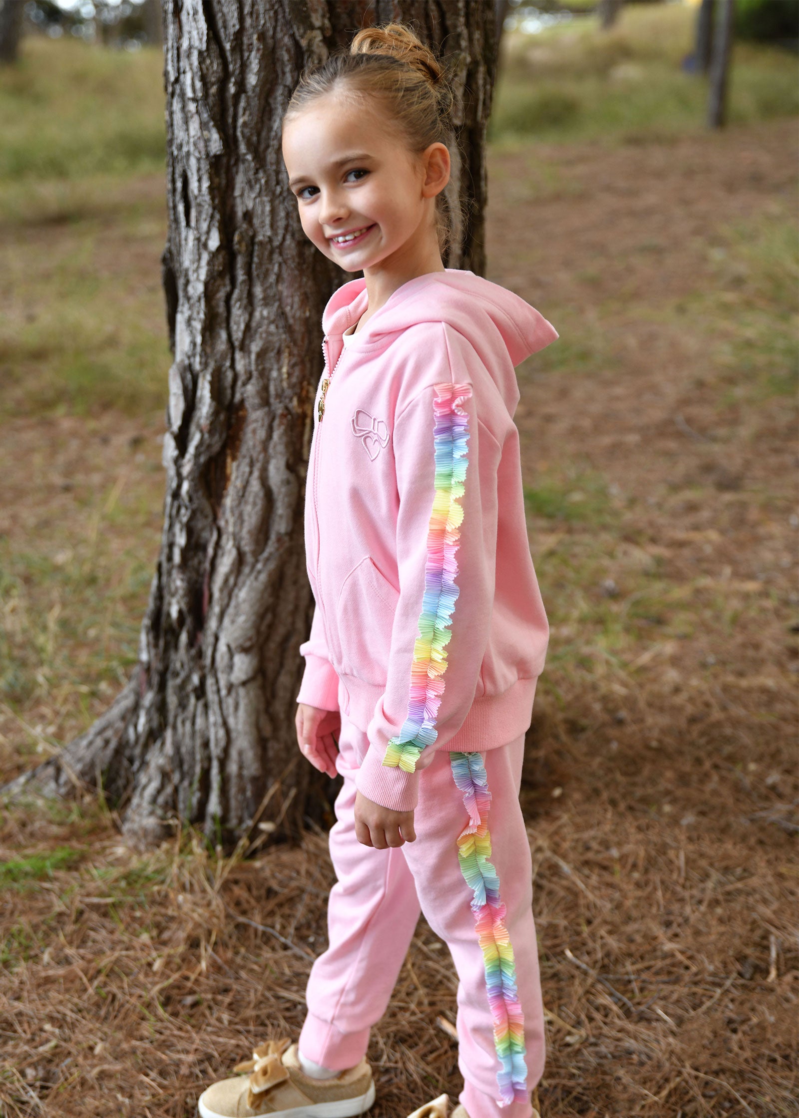 Estella Rainbow Trim Tracksuit Fairy Pink