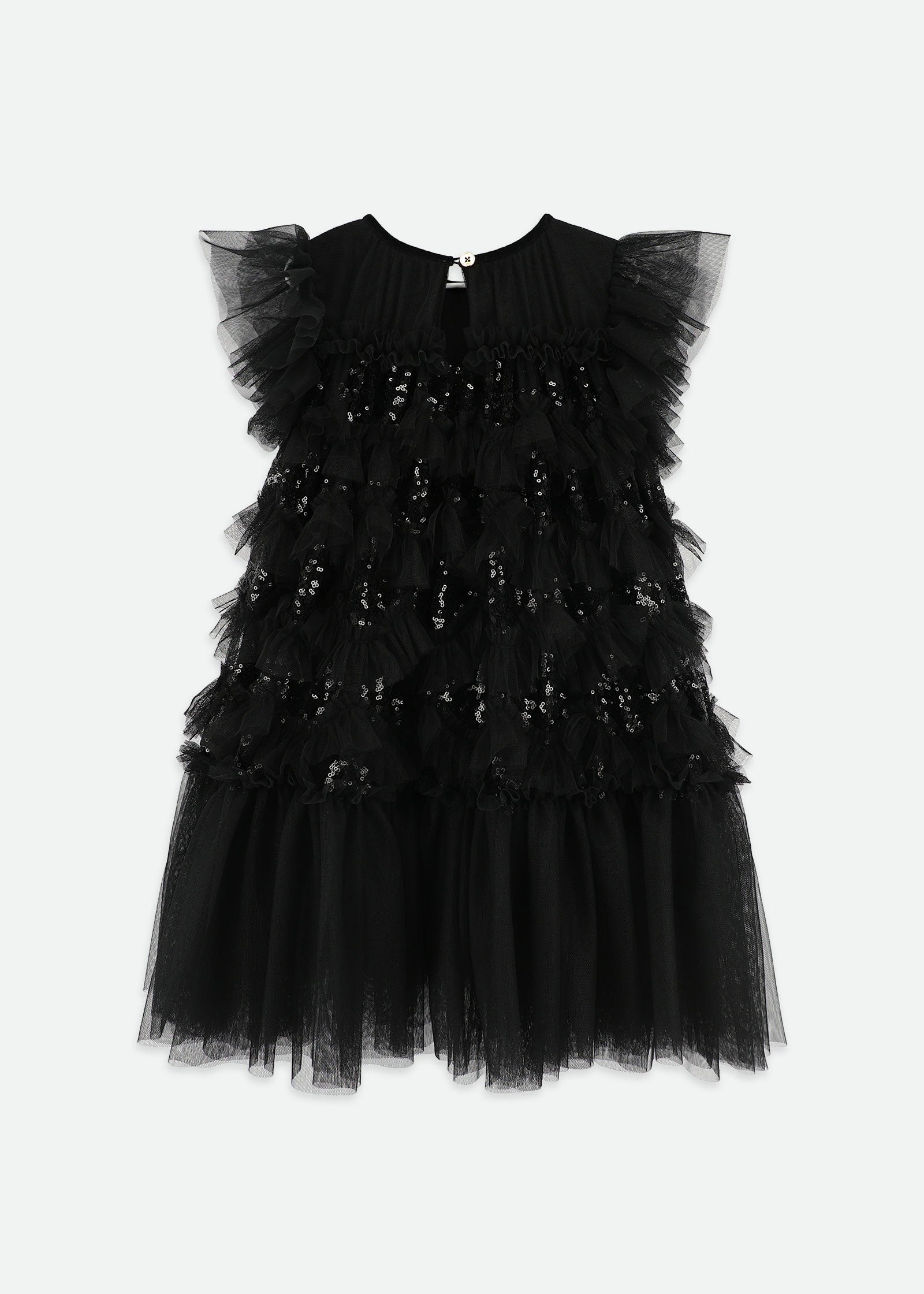 Etta Sequin Tulle Dress Black