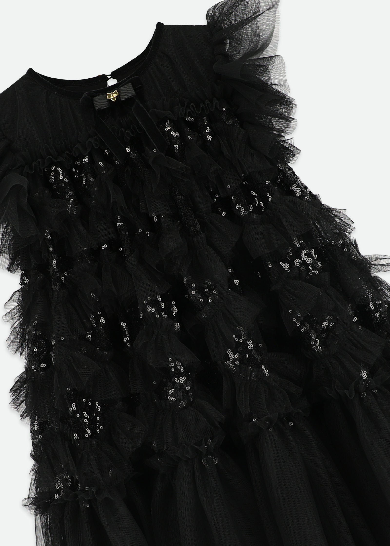 Etta Sequin Tulle Dress Black