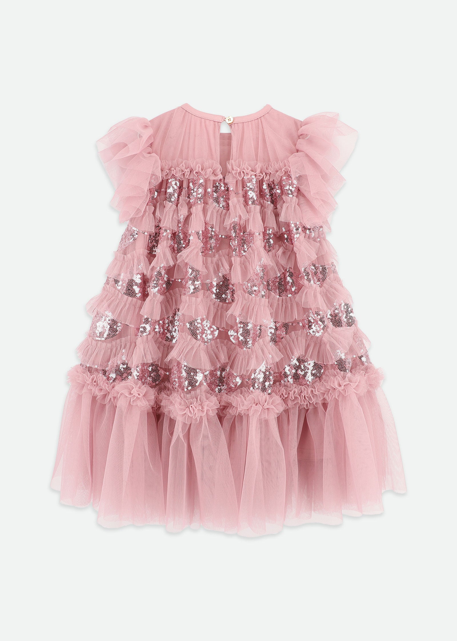 Etta Sequin Tulle Dress Tea Rose