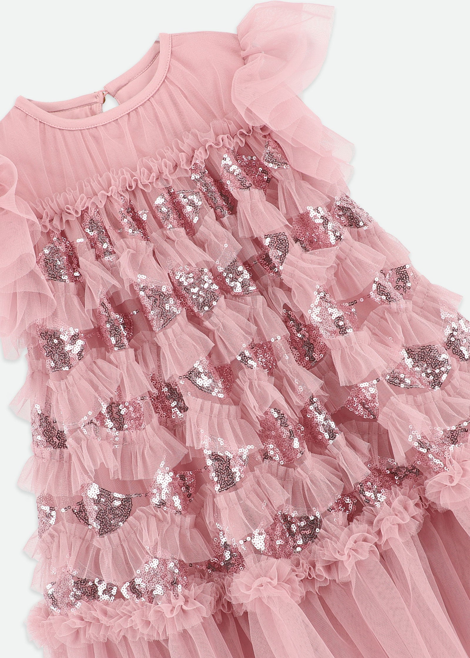Etta Sequin Tulle Dress Tea Rose