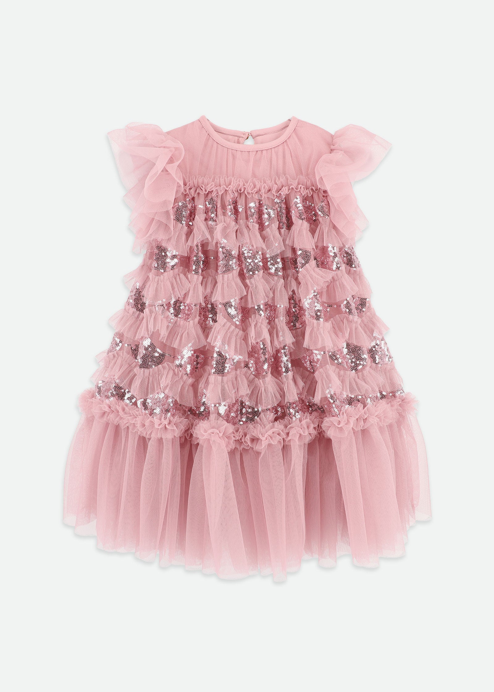 Etta Sequin Tulle Dress Tea Rose