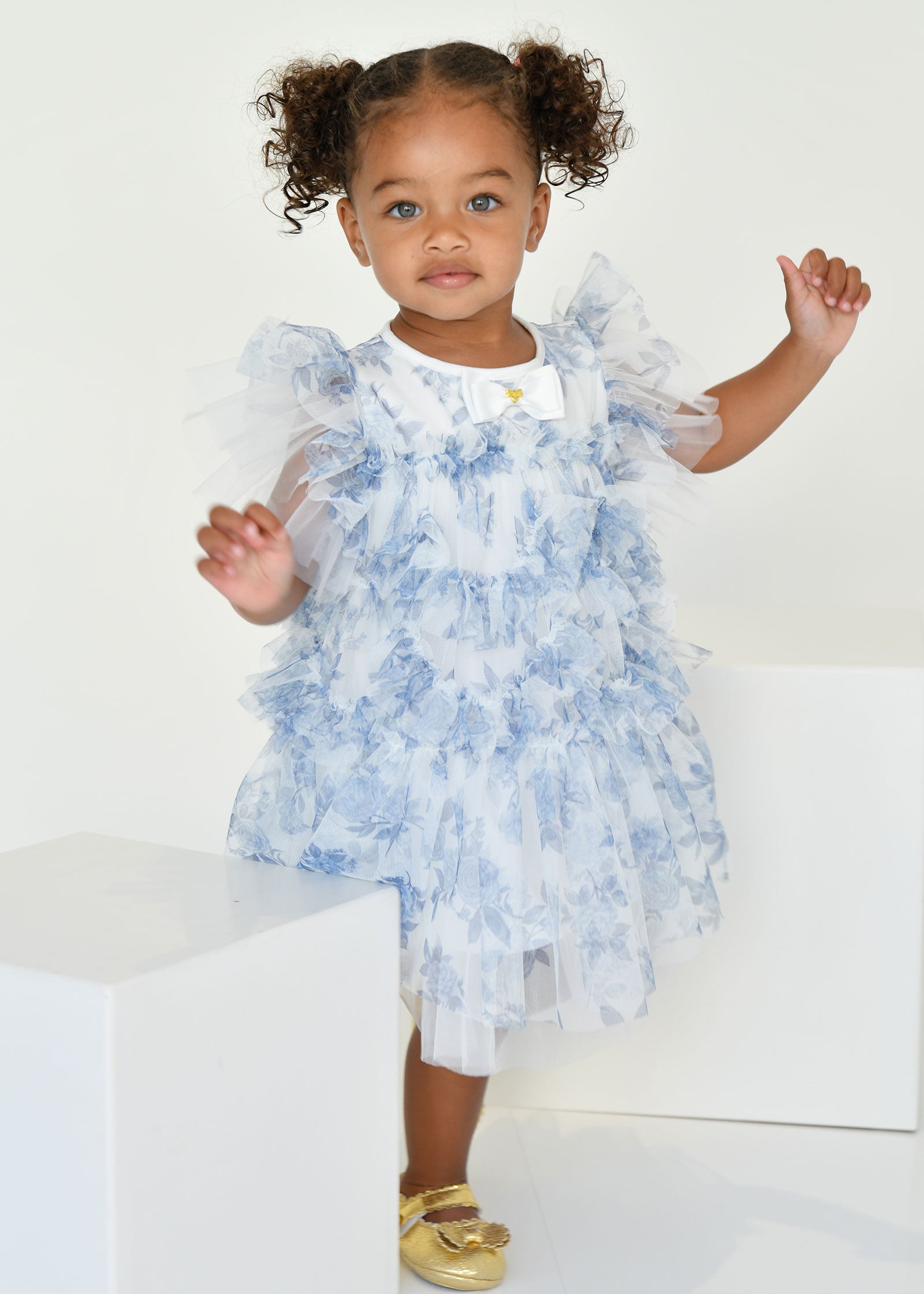 Etta Tulle Baby Dress Snowdrop Blue