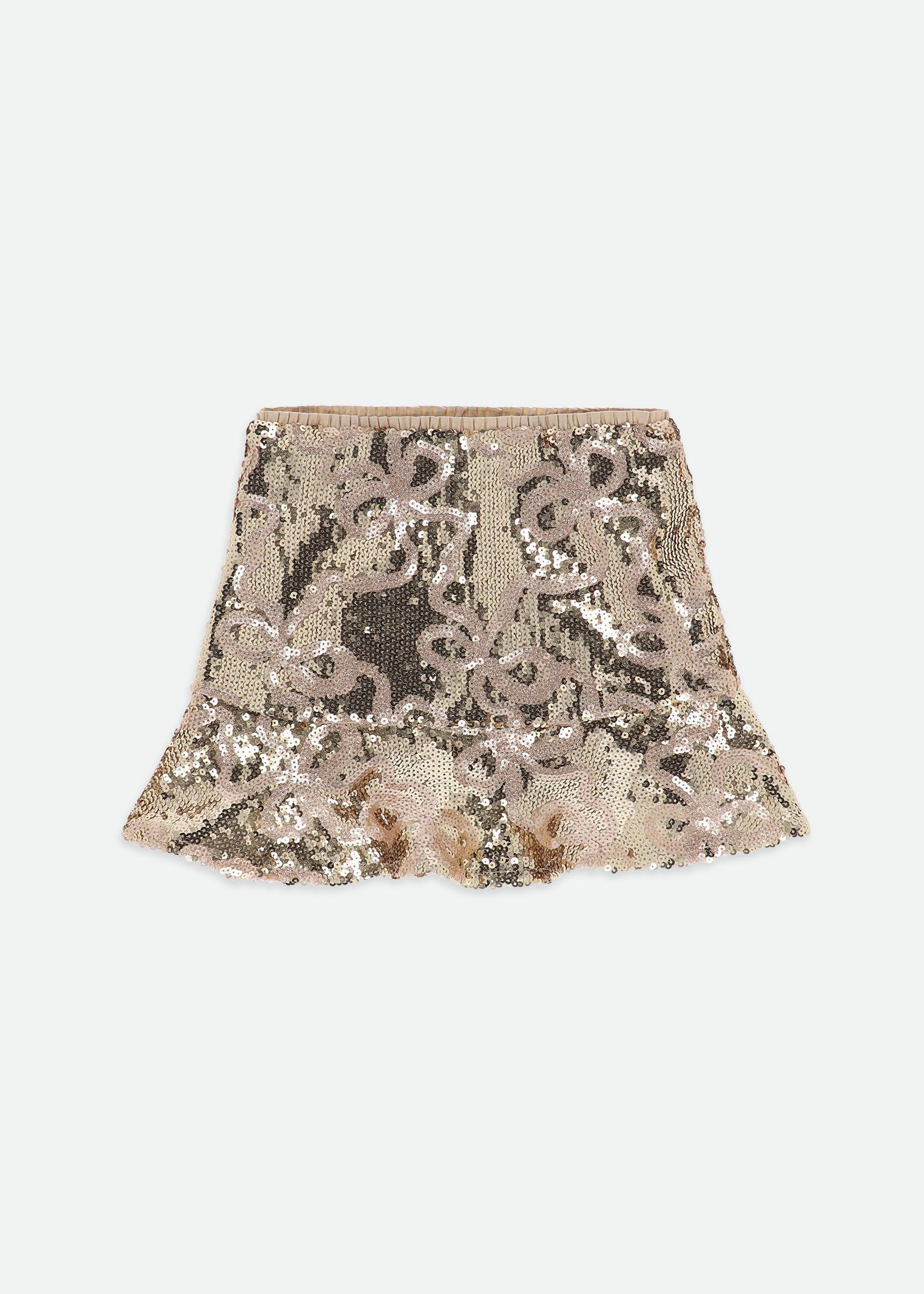 Everly Bow Sequin Skirt Gold