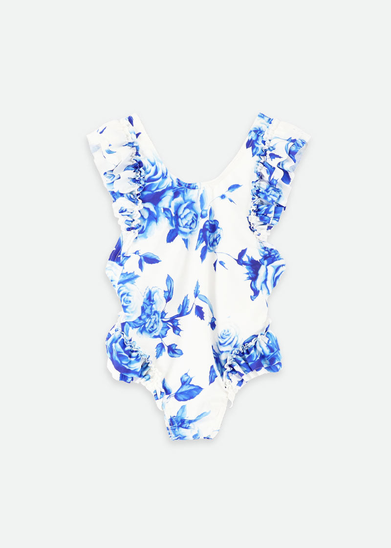 Faro Blue Flower Swimsuit Snowdrop