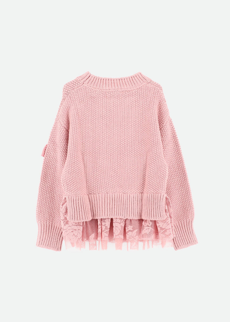 Farren Knitted Jumper With Lace Tea Rose