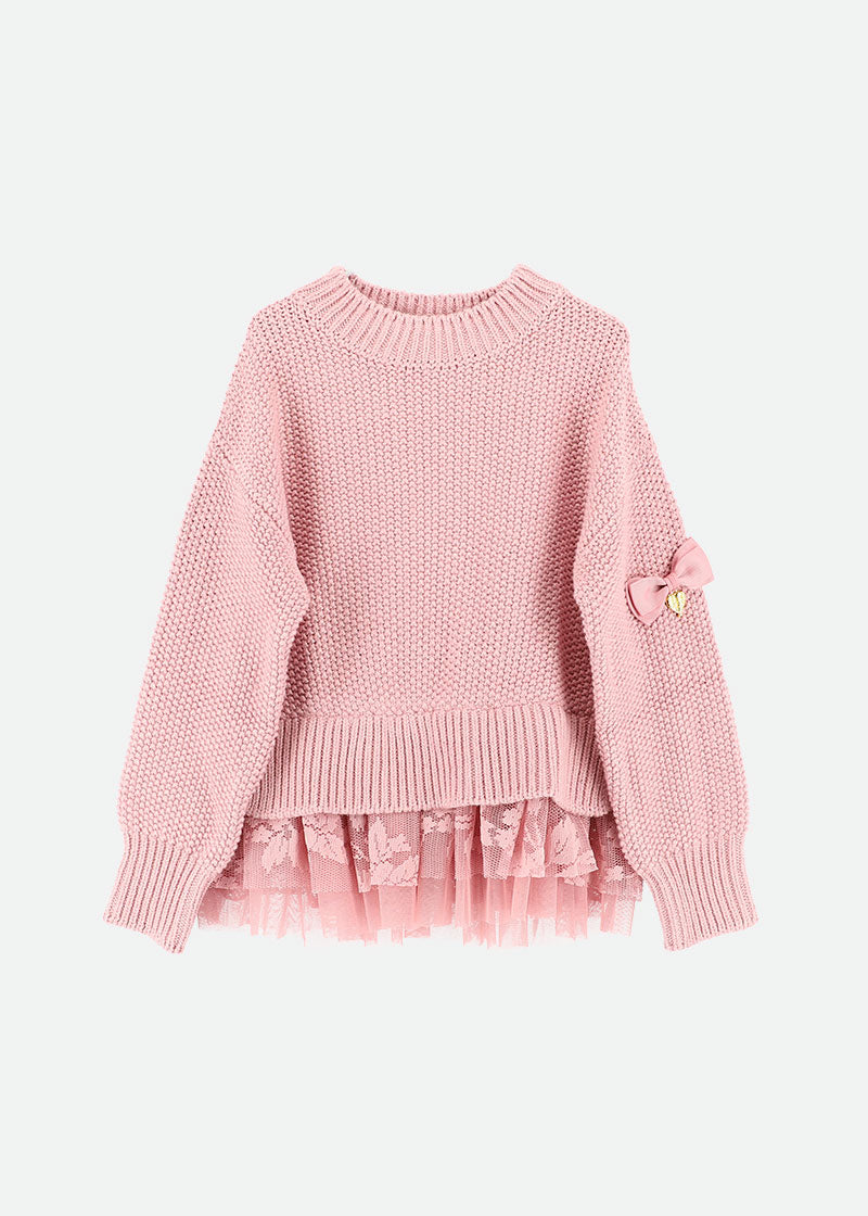 Farren Knitted Jumper With Lace Tea Rose