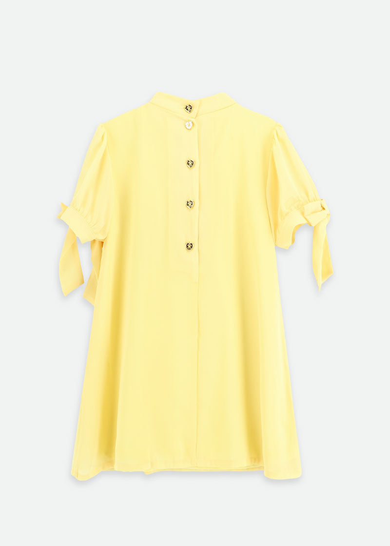 Fernie Bow Trim Dress Sherbert Yellow