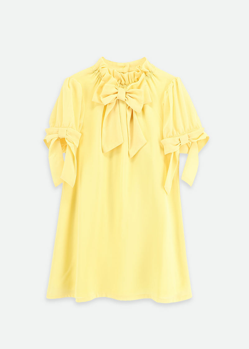 Fernie Bow Trim Dress Sherbert Yellow