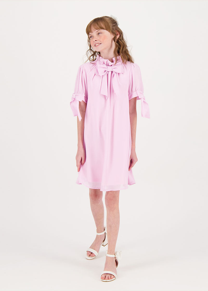 Fernie Bow Trim Dress Pink