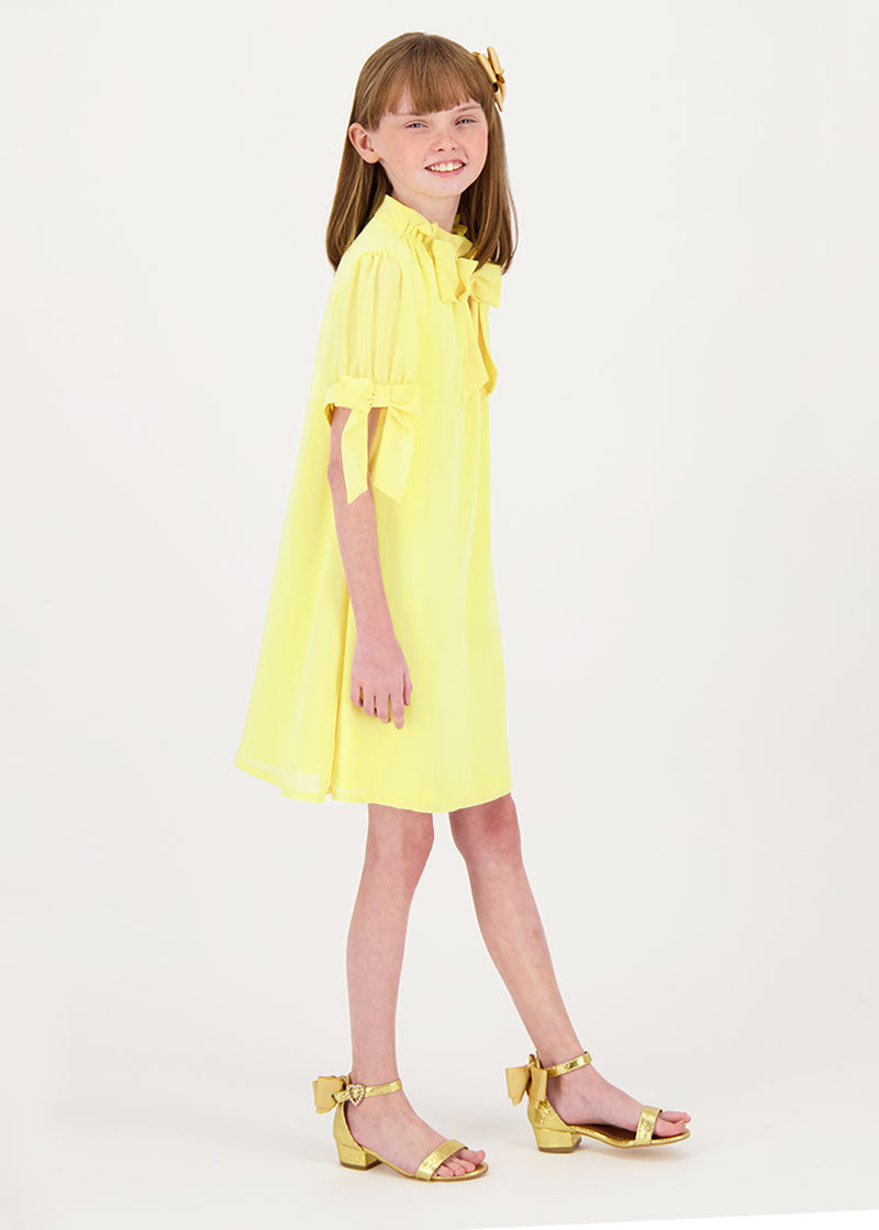 Fernie Bow Trim Dress Sherbert Yellow