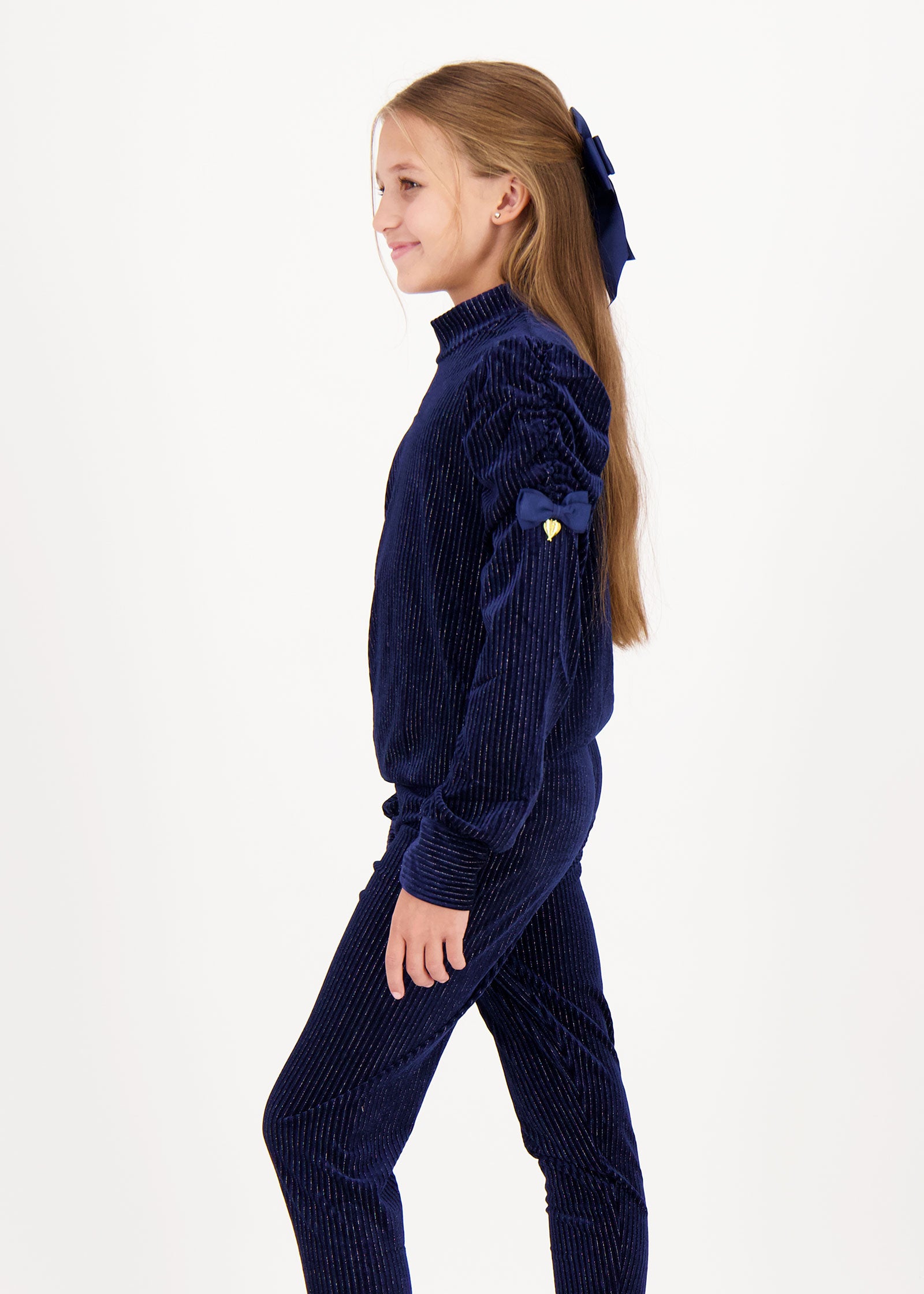 Finella Velveteen Top & Legging Set Navy