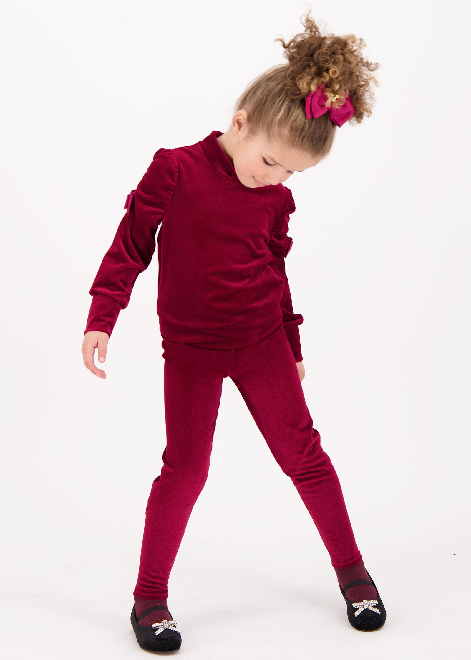 Finella Velveteen Top & Legging Set Port