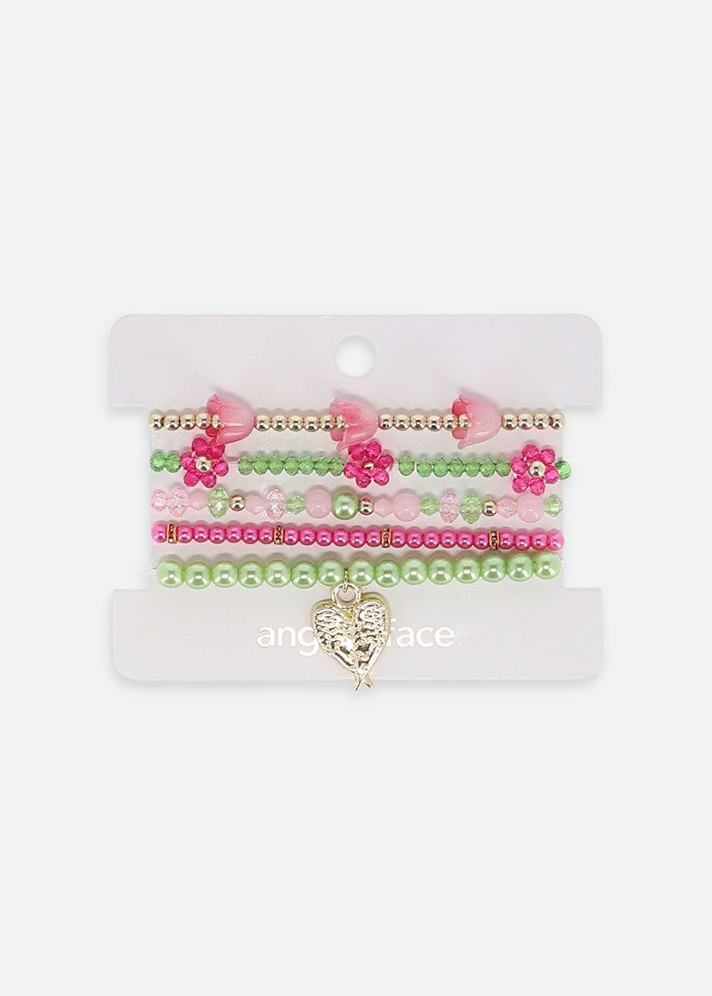 Rose Flower Bracelet Set