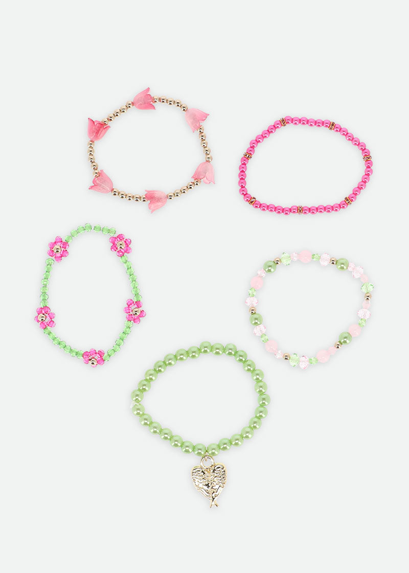 Rose Flower Bracelet Set