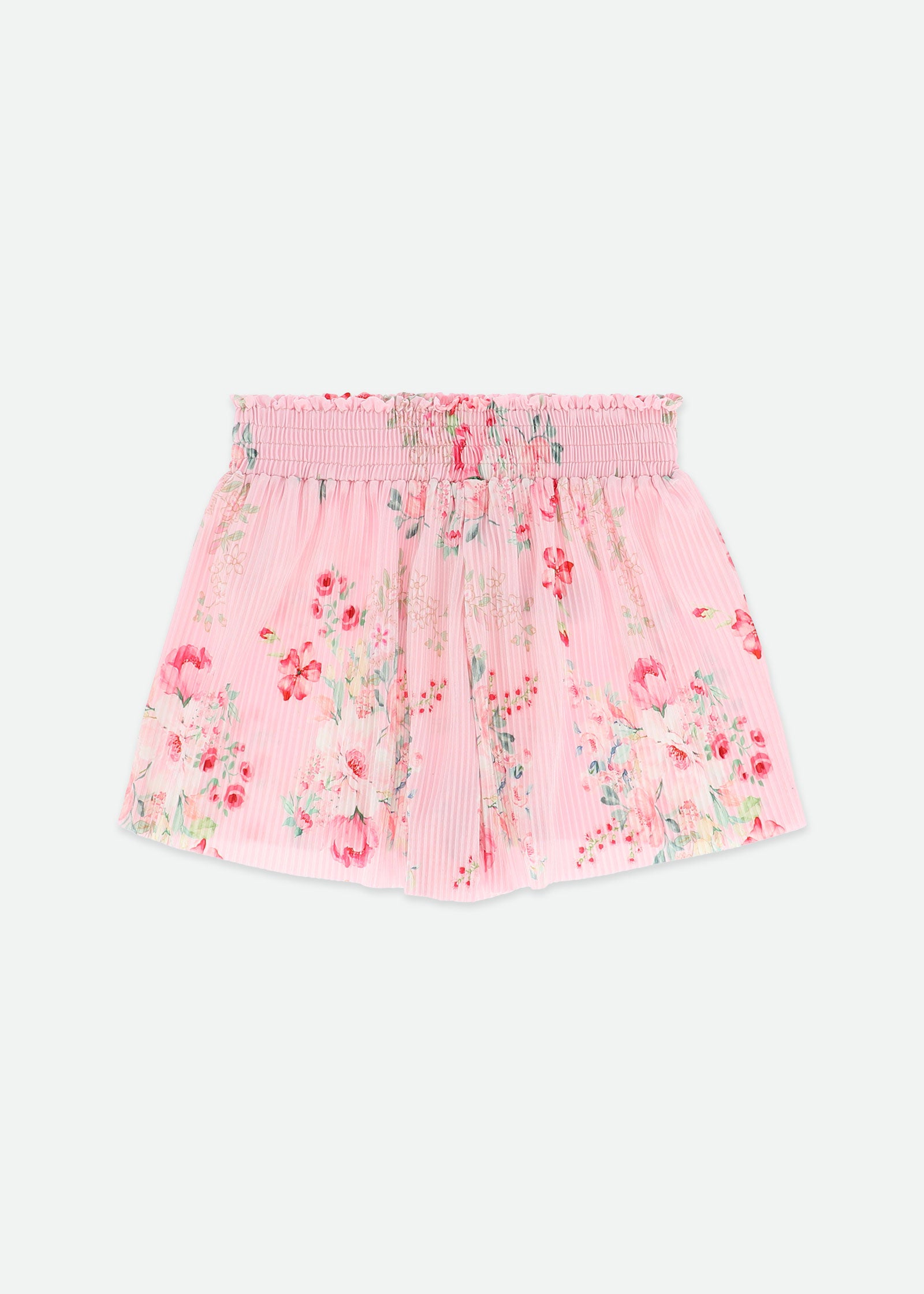 Fortuna Posy Print Pleated Shorts Pale Pink