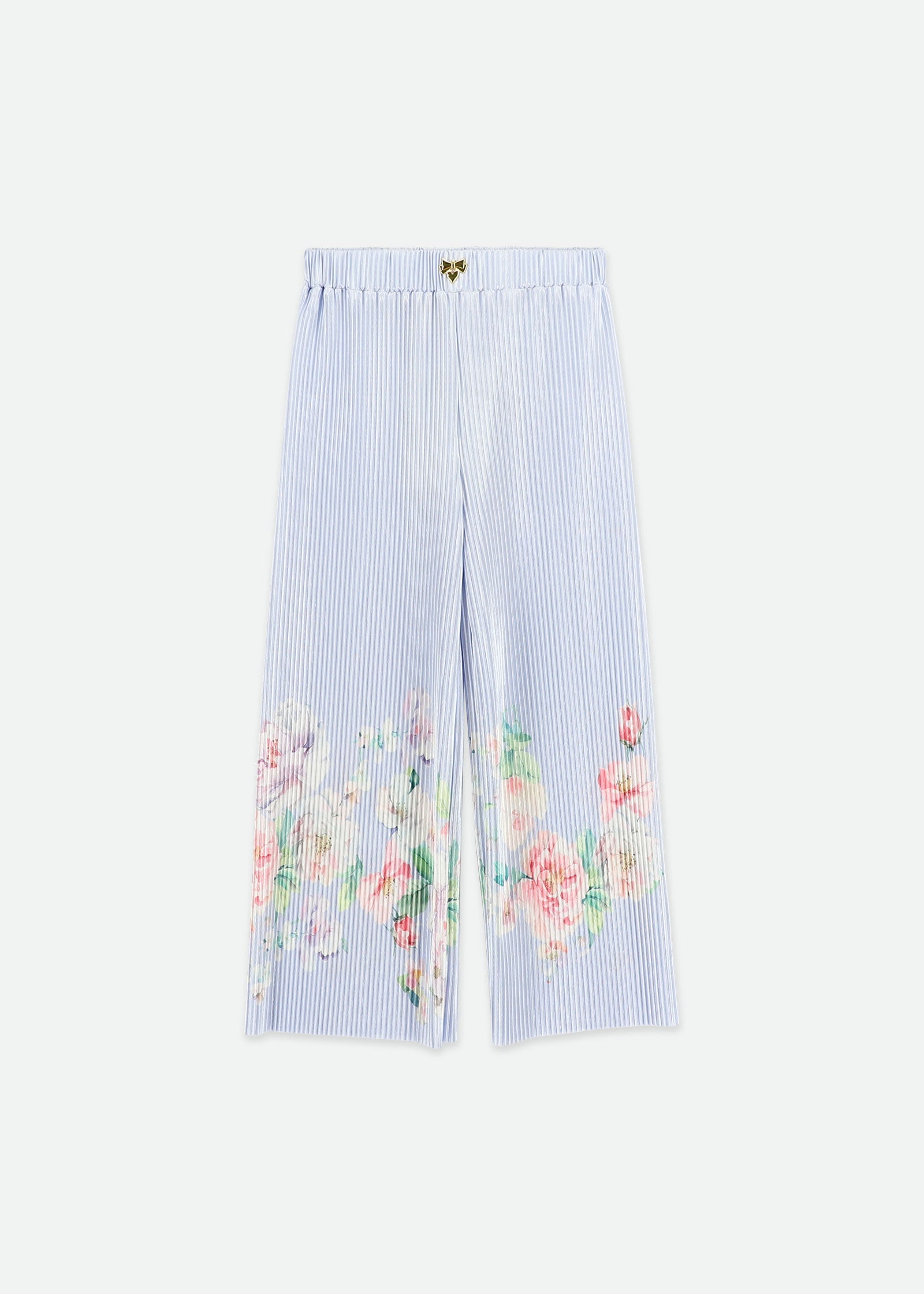 Fortuna Boarder Print Pleated Trouser Pretty Blue