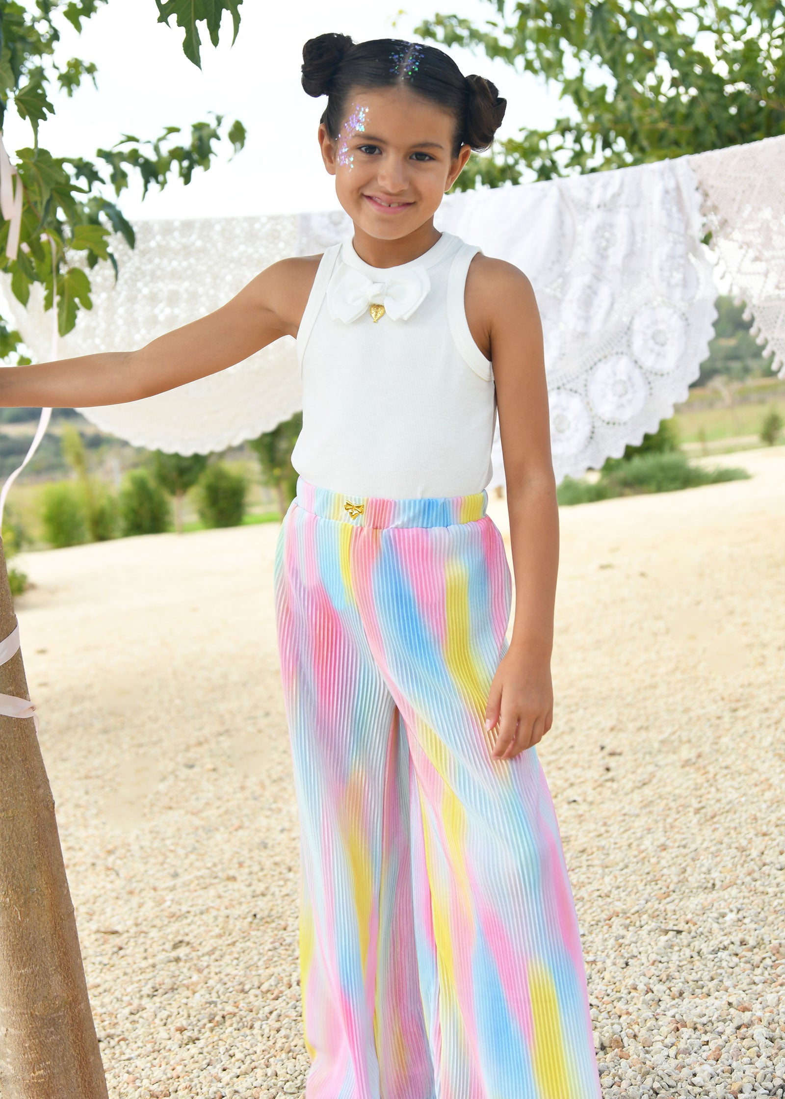 Fortuna Rainbow Pleated Trouser Multi
