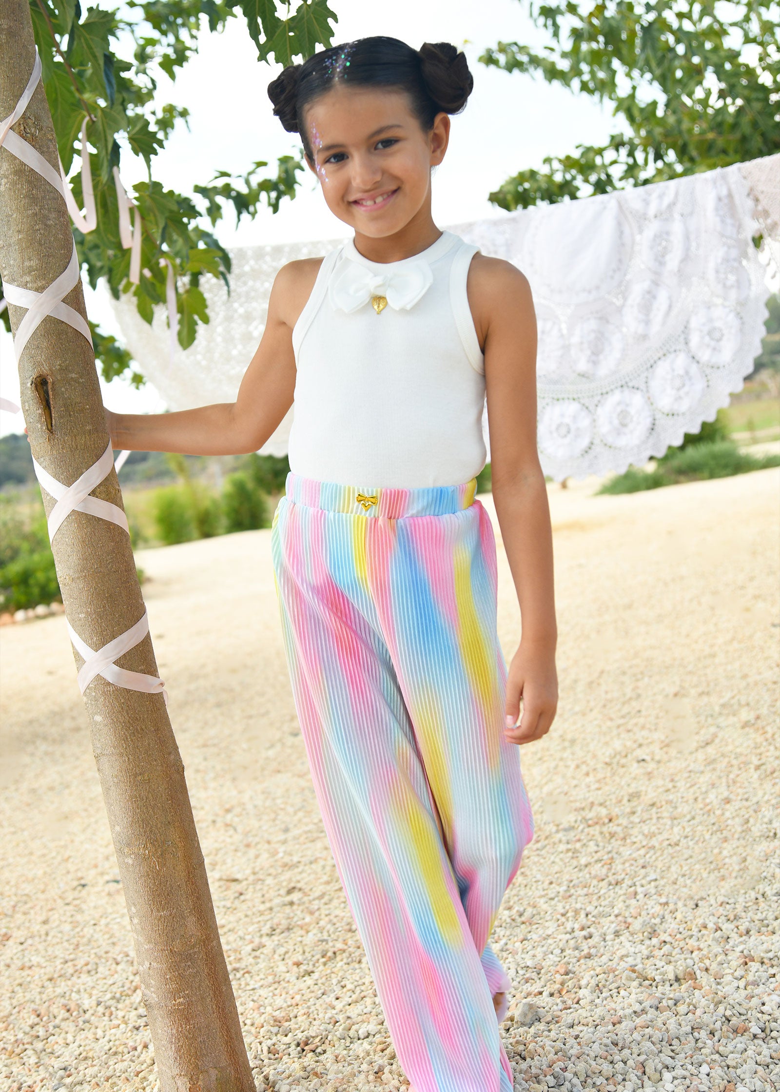 Fortuna Rainbow Pleated Trouser Multi