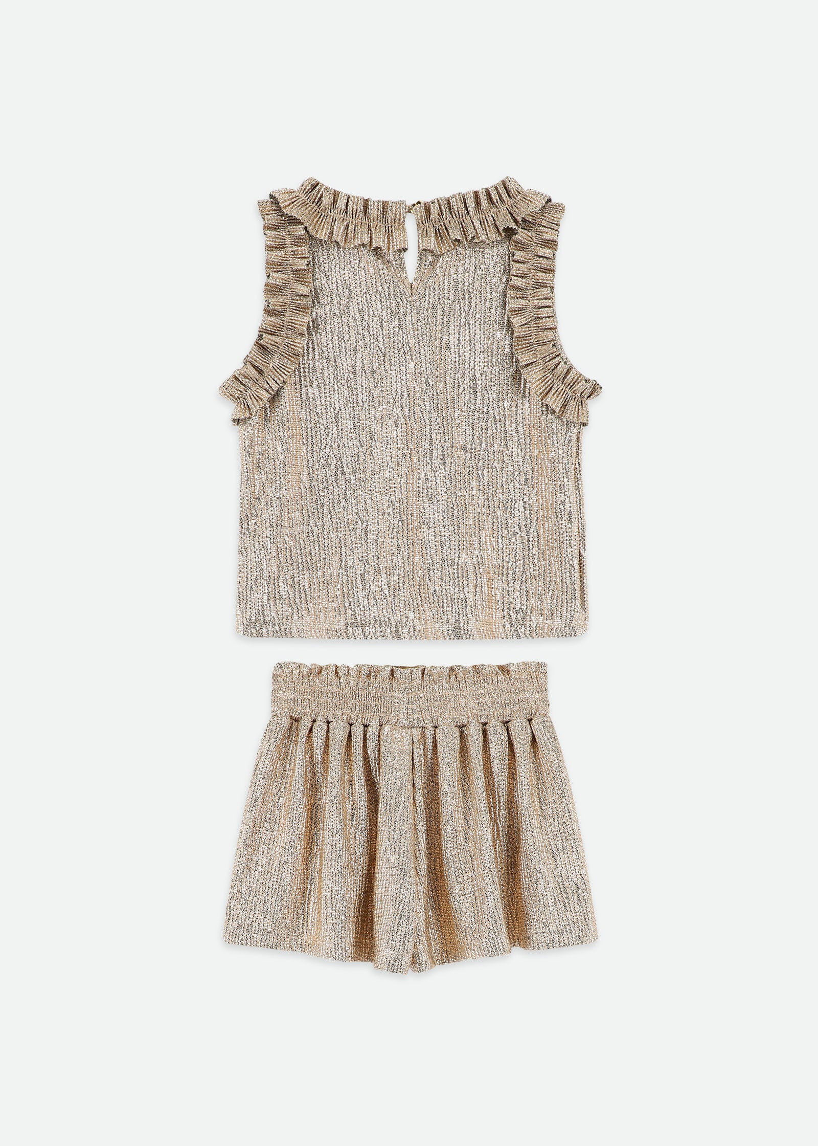 Fortunate Top and Shorts Set Gold