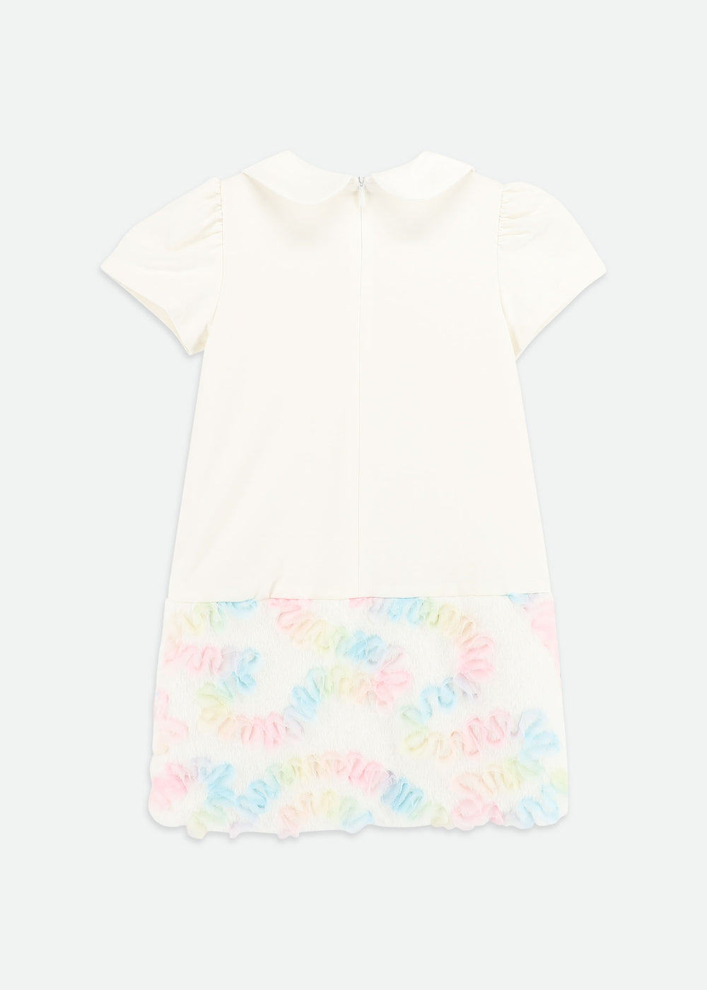 Frances Pastel Fur Trim Dress Snowdrop