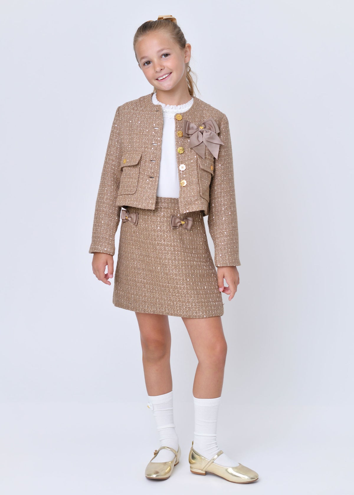 Francesca Tweed Skirt Toffee