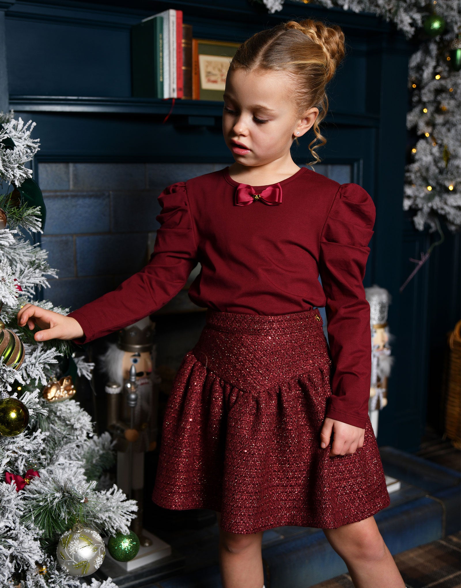 Frankie Tweed Skirt Port