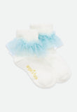 Frilly Socks Snowdrop Aqua