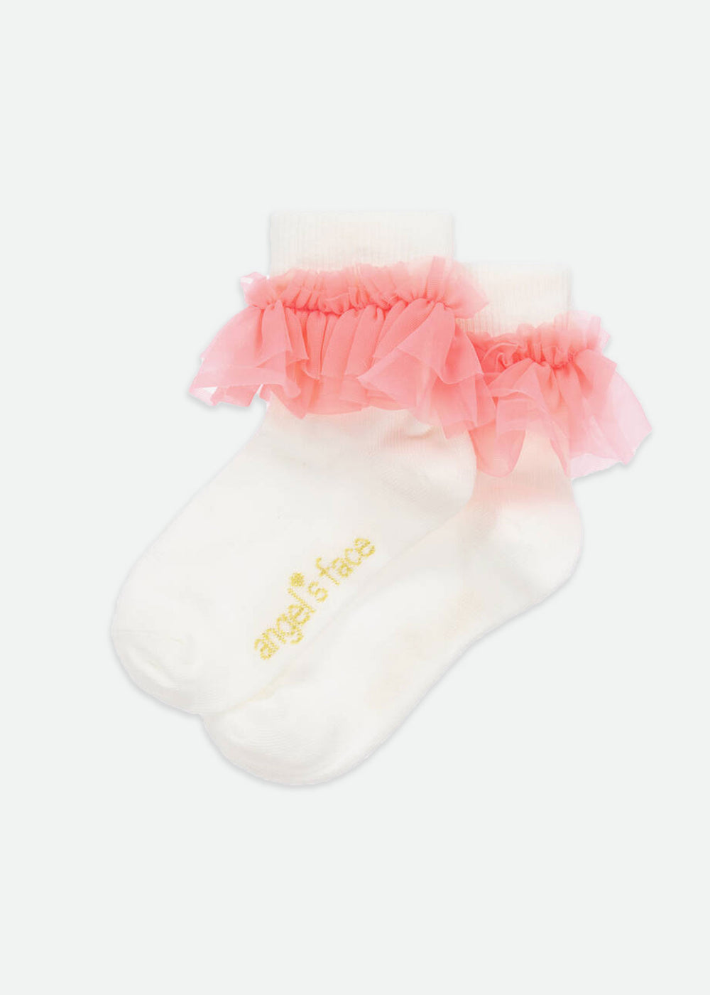 Frilly Socks Snowdrop Coral