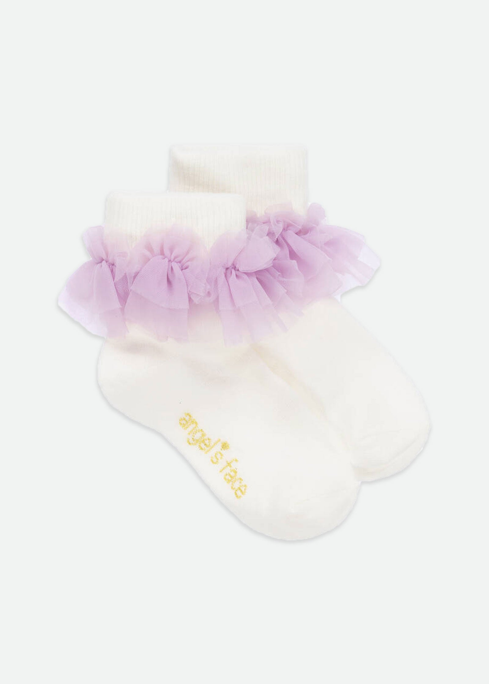 Frilly Socks Snowdrop Lilac