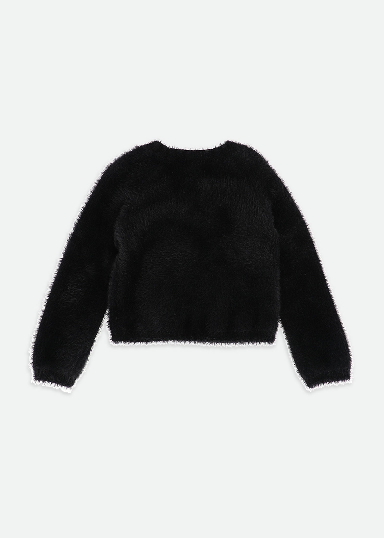 Black fuzzy pullover on sale