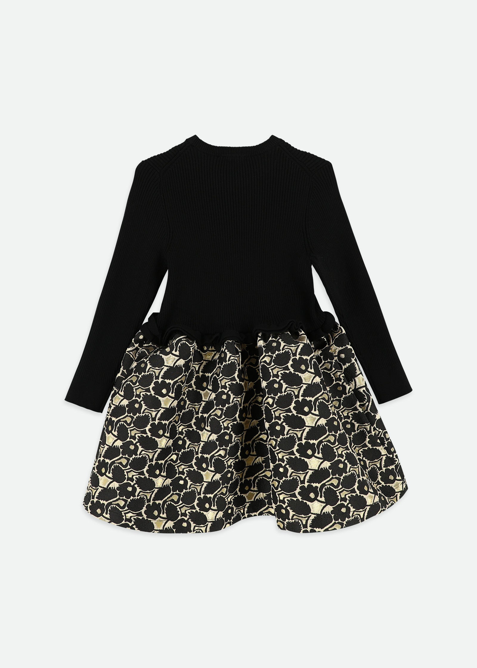 Gabriella Knit Jacquard Mix Dress Black