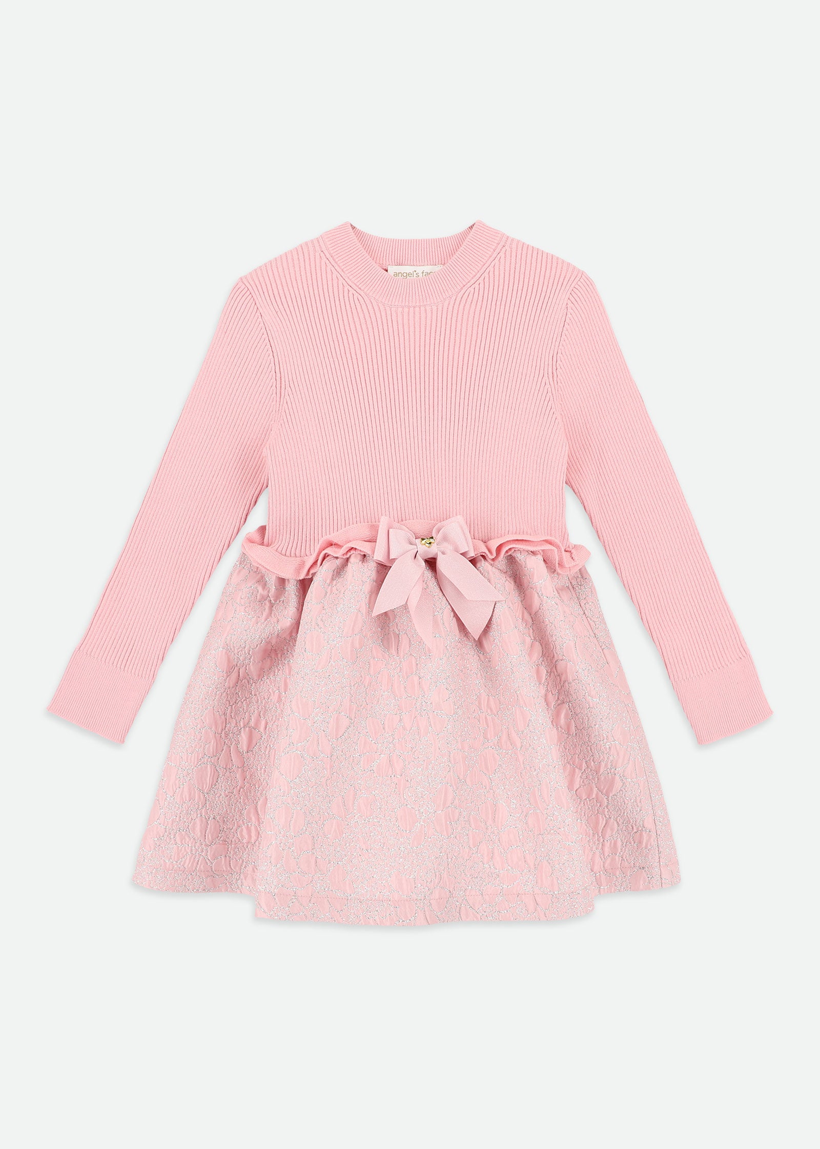 Gabriella Knit Jacquard Mix Dress Pink