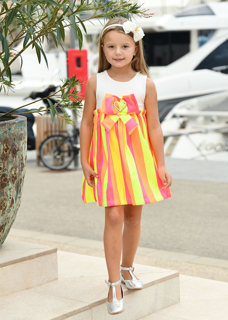 Genius Striped Dress Neon Multi