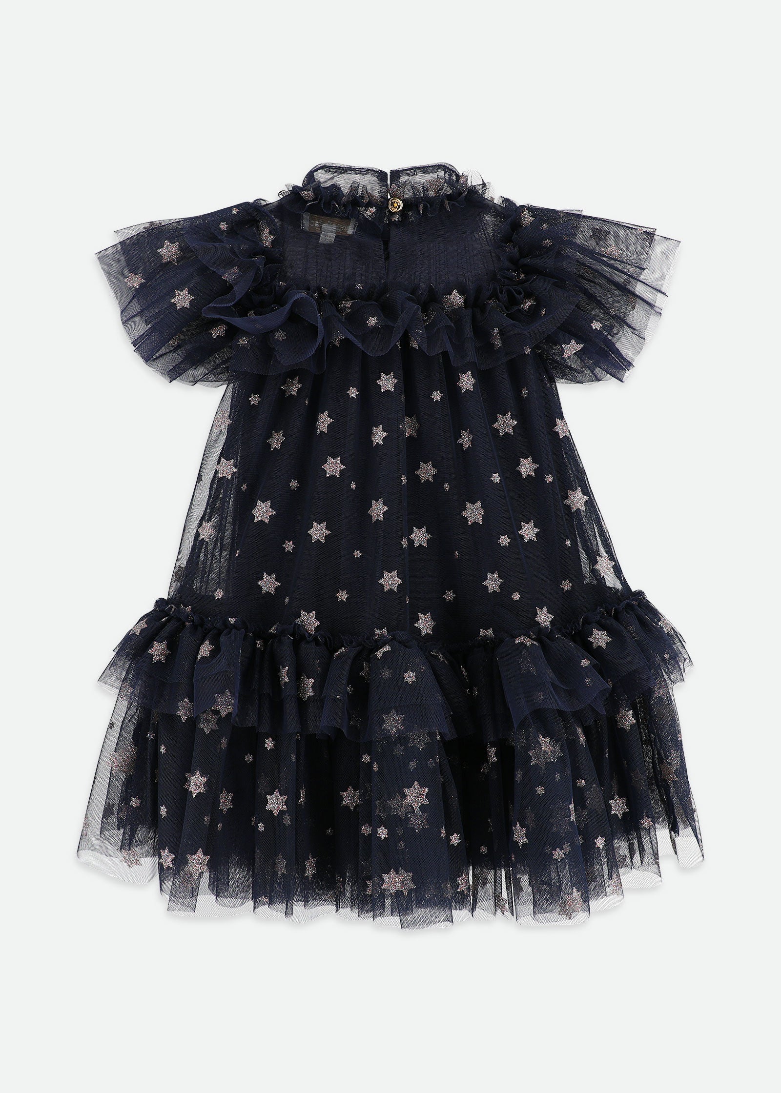 Georgette Glitter Star Dress Navy