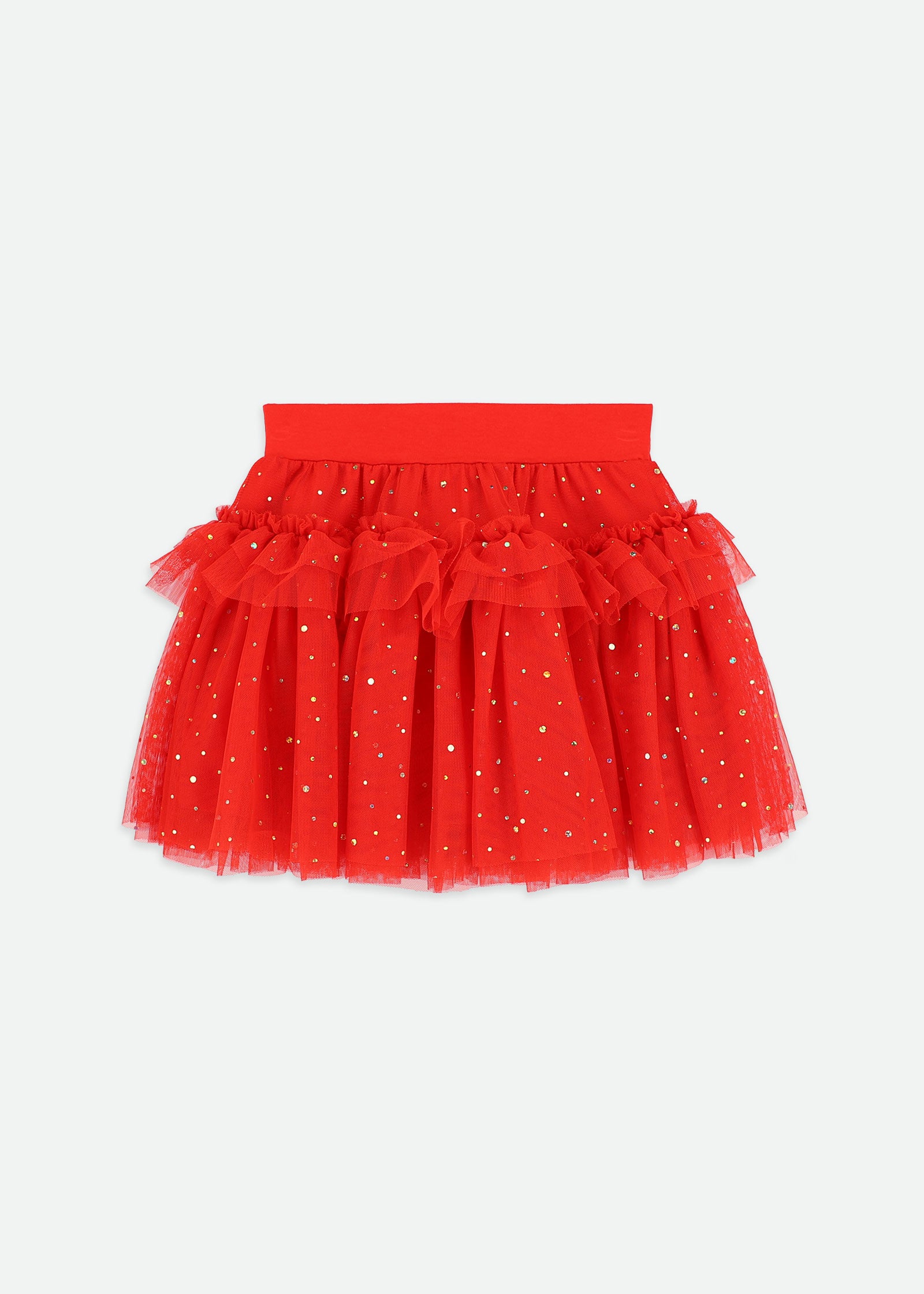 Georgian Gold Dot Skirt Fiery Red