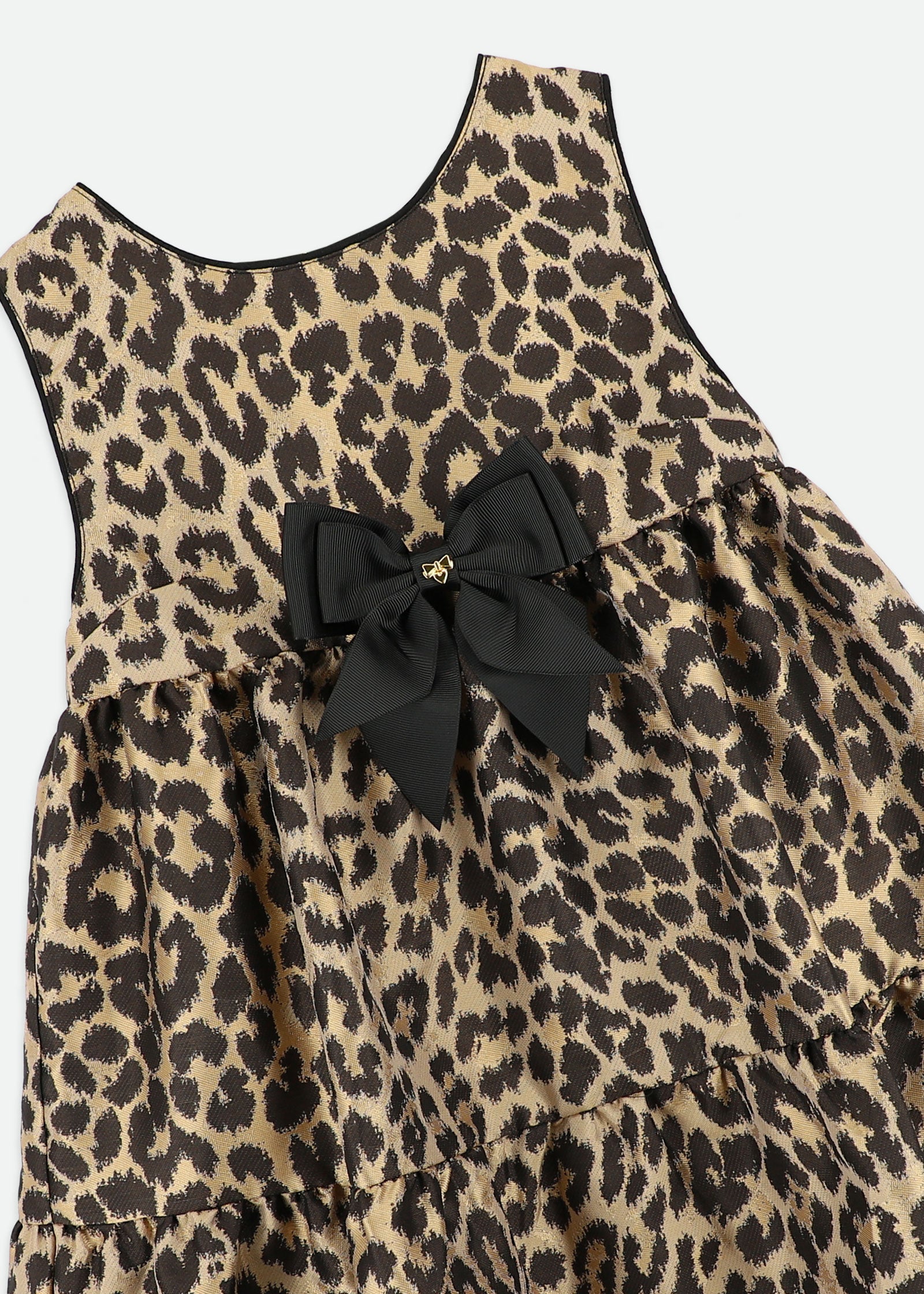 Georgie Leopard Tiered Dress Black