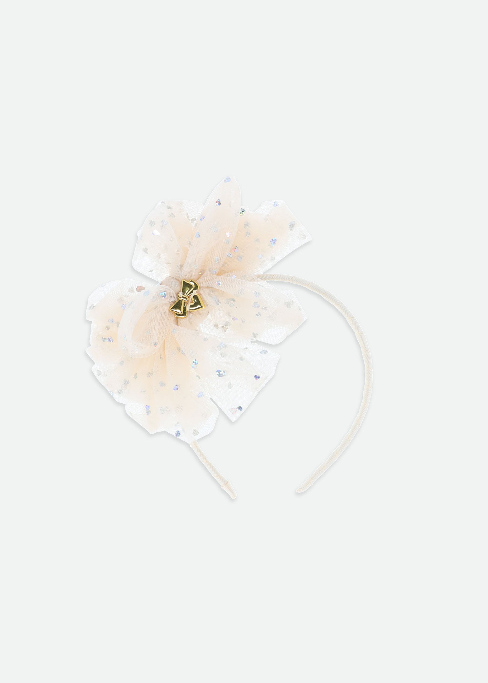 Gladys Holographic Heart Headband Biscuit