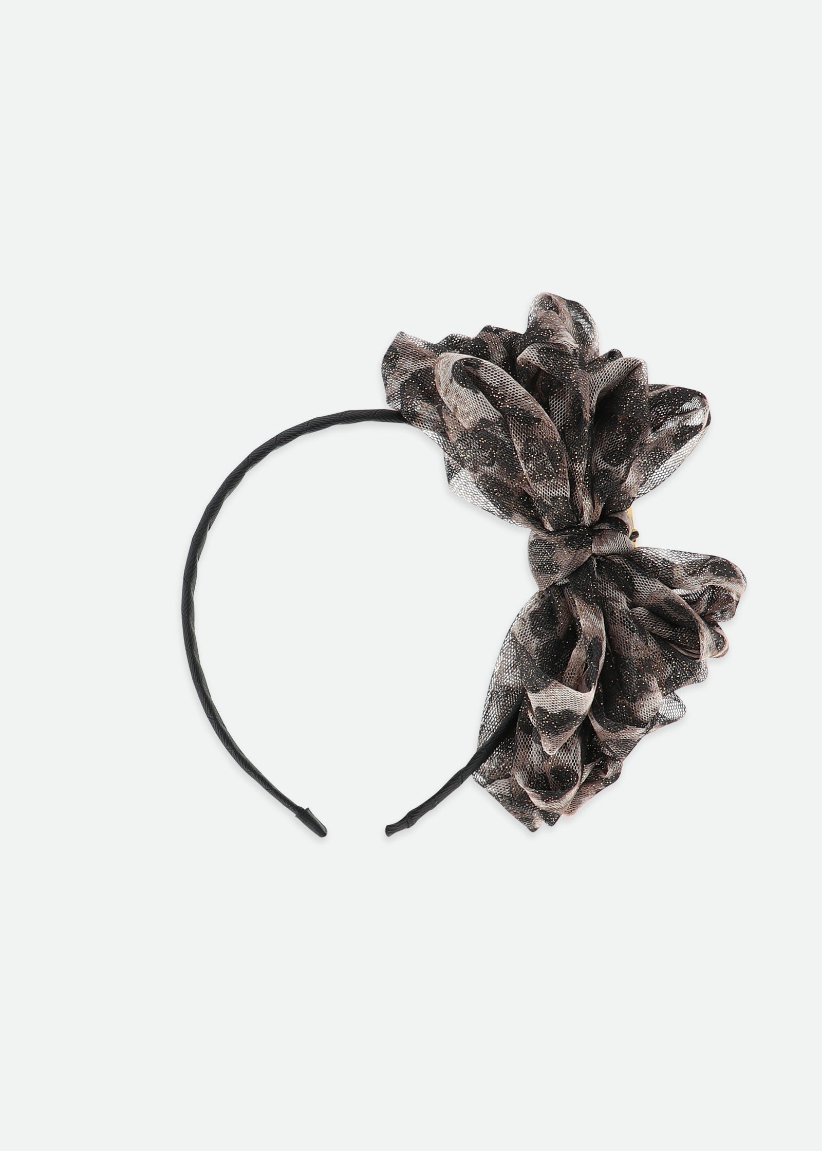 Gladys Bow Aliceband Black Leopard