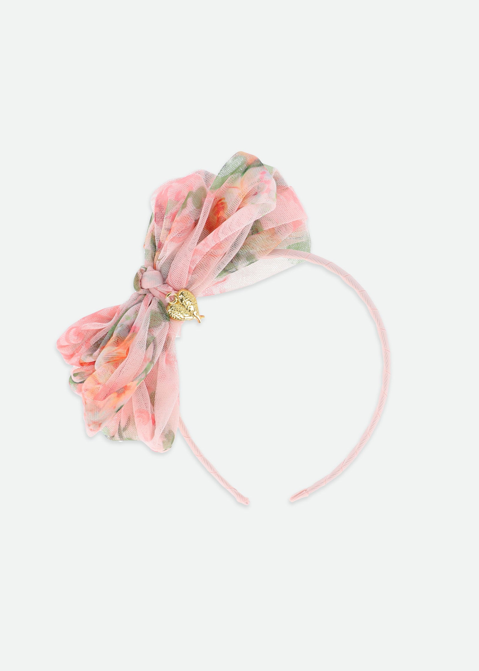 Gladys Flower Tulle Headband Peach