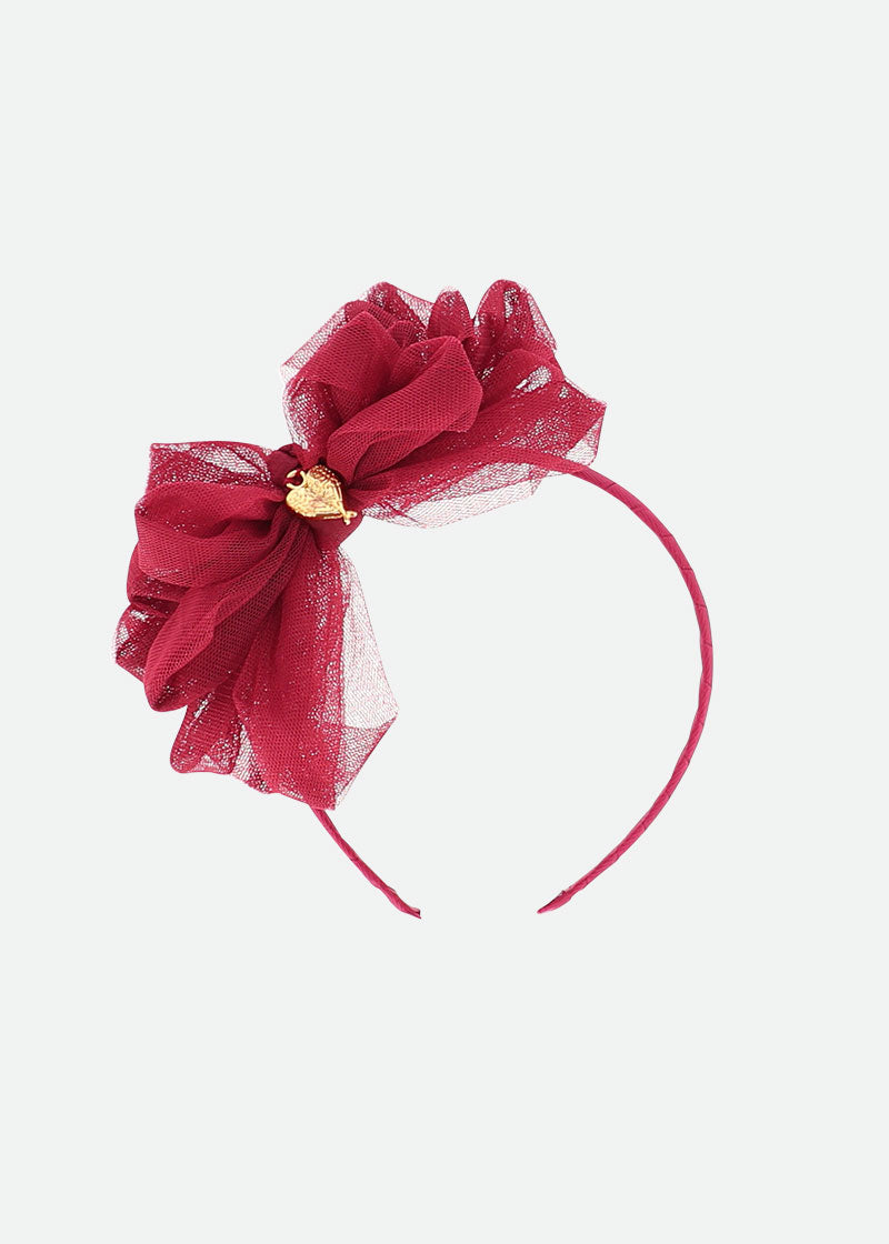 Gladys Tulle Headband Tibetan Red