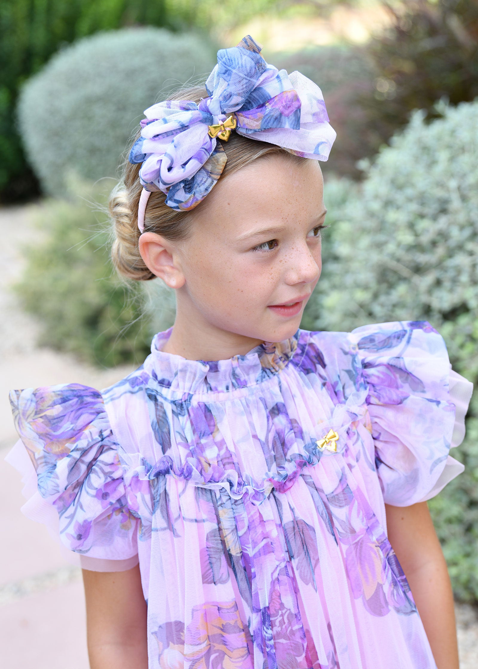 Gladys Bold Floral Headband Fairy Pink