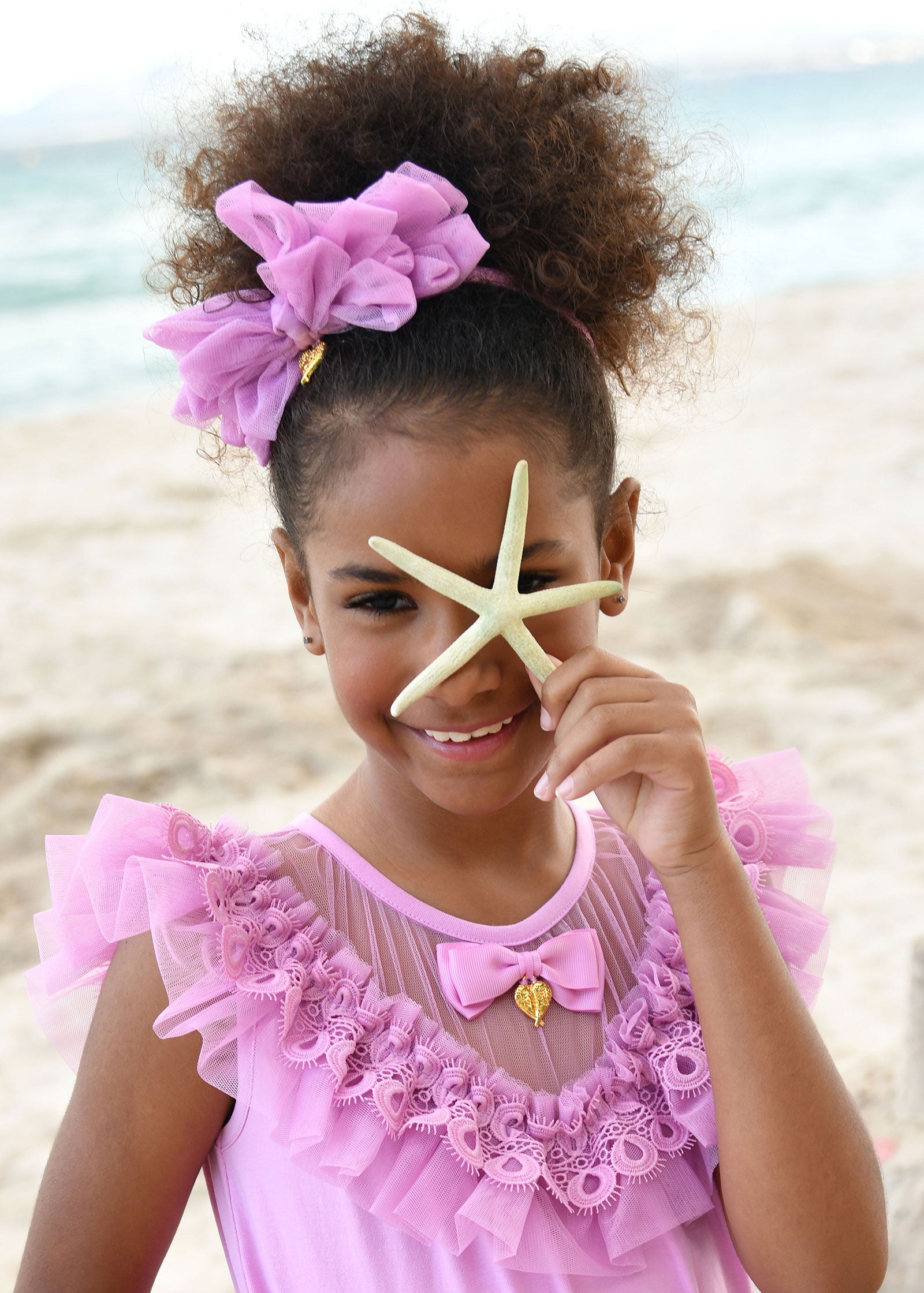 Gladys Tulle Headband Orchid Lilac