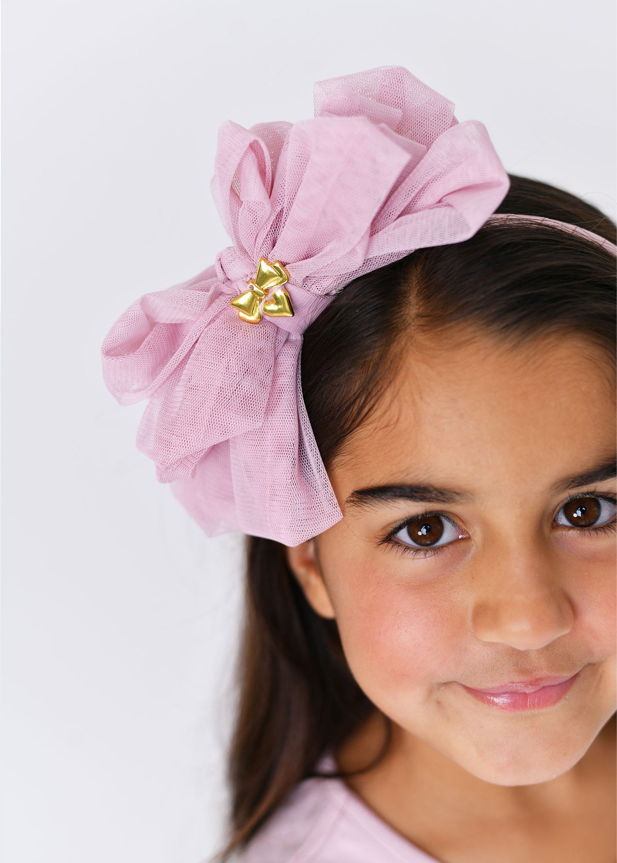 Gladys Tulle Headband Vintage Pink