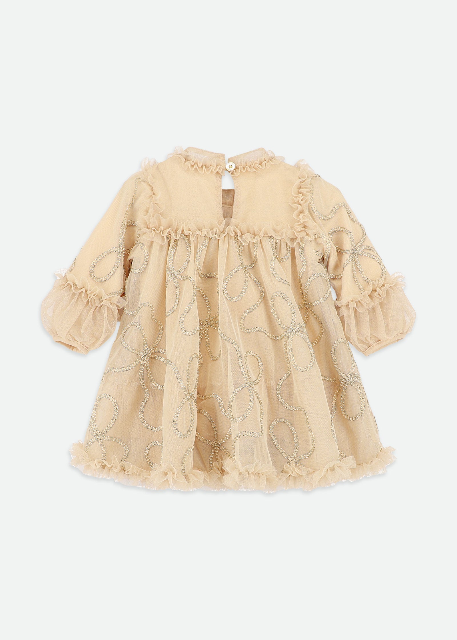 Hazel 3D Chain Tulle Baby Dress Gold