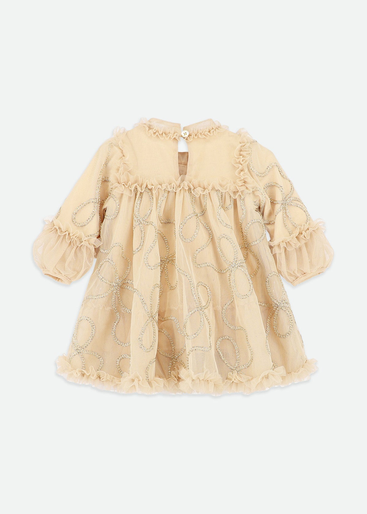 Hazel 3D Chain Tulle Baby Dress Gold