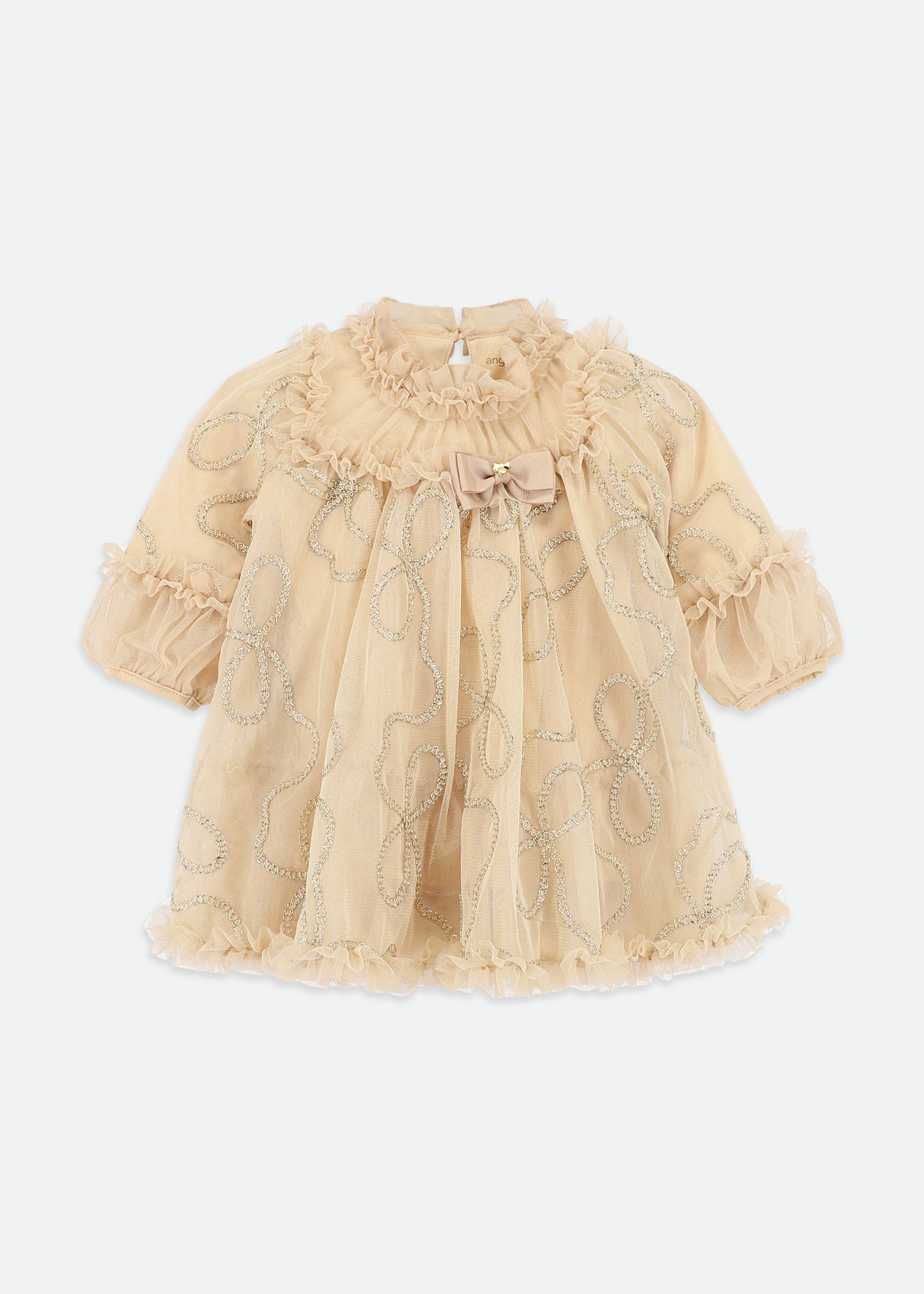 Hazel 3D Chain Tulle Baby Dress Gold
