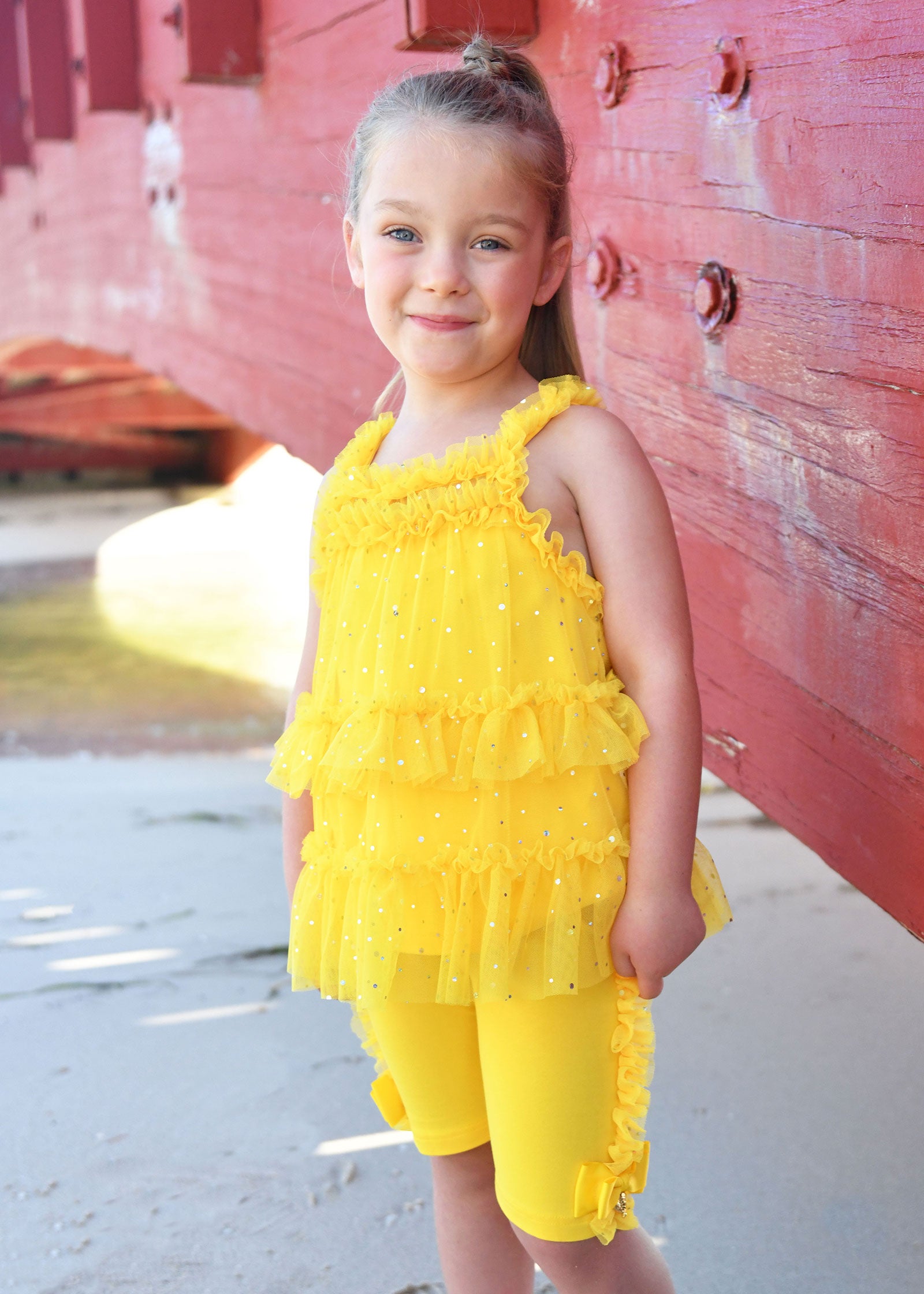 hebe little girls Hebe Sparkle Top & Short Set Dandelion – Angel's Face