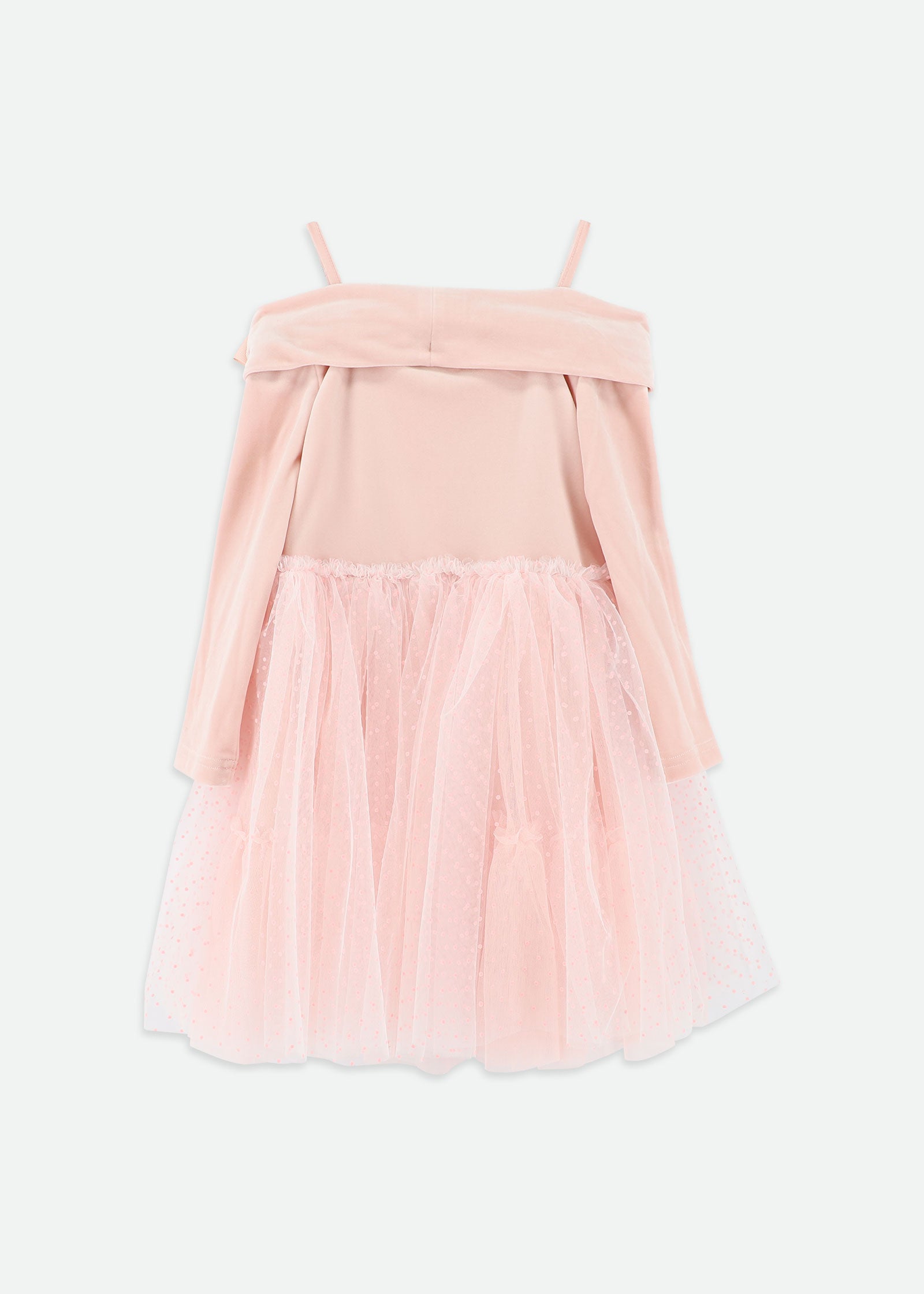 Hepburn Velour Tulle Tea Dress Sweet Blush